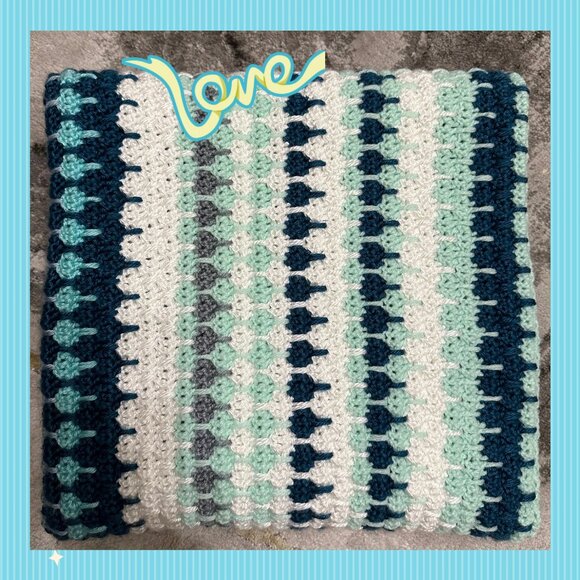 Handmade Crochet Blanket Cape Cover Crochet Throws Hand Knitted Blanket - Picture 2 of 7